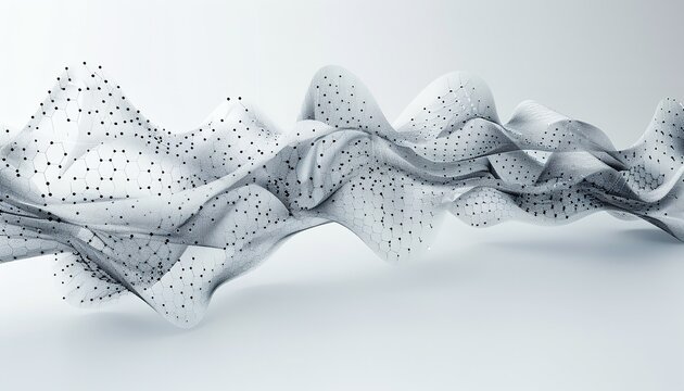 Wave curve and imaginative animation film of an abstract backdrop generated programmatically for technological and scientific research, Generative AI.