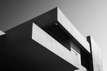 Poster - A classic black and white photo of an old building's architecture