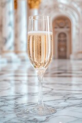 Wall Mural - Elegant champagne flute with bubbly drink