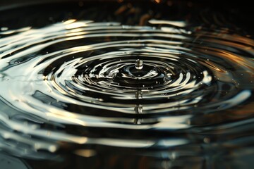 Poster - Water drop falling and creating concentric ripples on the surface