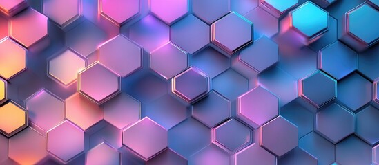 Poster - Abstract geometric illustration featuring a hexagonal pattern Versatile design concept for technology medical or scientific applications