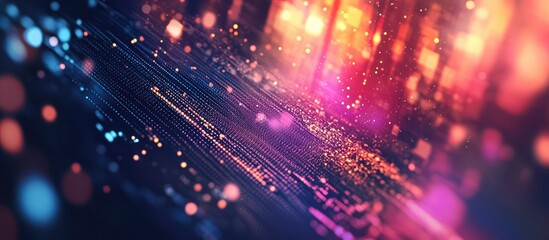 Aufkleber - Abstract Technology Background for Digital Business Presentation with Particle Effects