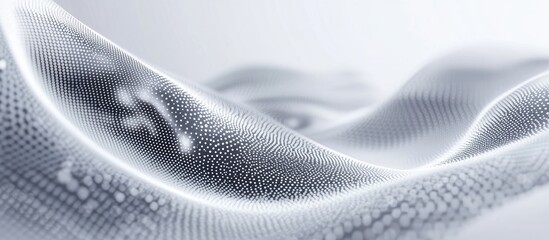 Poster - Abstract white and gray dotted wave texture background representing light technology and big data concepts