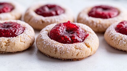 Poster - Delicious raspberry filled cookies dusted with powdered sugar