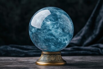 Canvas Print - Mystical crystal ball with swirling blue mist