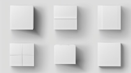 Poster - Set of four white boxes on a gray background