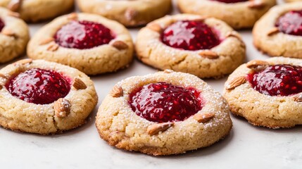 Poster - Delicious homemade raspberry thumbprint cookies