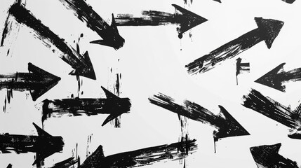 Poster - A close-up of black and white arrows on a canvas, great for graphic design or abstract art projects