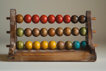 Poster - Vintage wooden abacus representing the concept of calculation