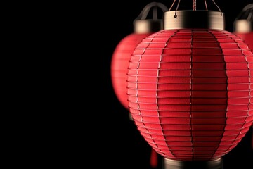 Wall Mural - Capture the minimal essence of the Lunar New Year festival with red lanterns and sunlight filtering through