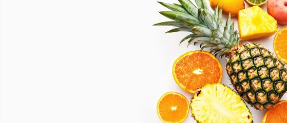 Wall Mural - Hand drawn style light effect capturing the essence of Thai cuisine with an explosion of fresh herbs and spices on a clean white background