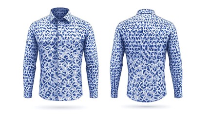 Wall Mural - Blue Geometric Patterned Dress Shirt