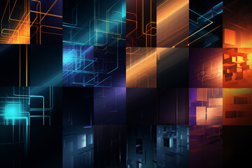 Wall Mural - Chronicles of Dynamic Squares A Journey through the Transportcore Odyssey Exploring the Futuristic Shapes Navigating the Beauty of Dynamic Linescape