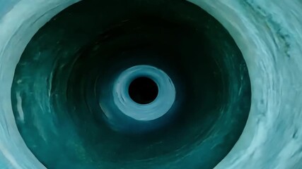 Poster - FPV drone footage of a vortex, symbolizing a journey to the center, symbolizing mystery and unknown