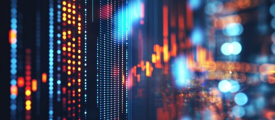 Poster - Abstract financial technology background featuring stock market trends and commercial data visualizations