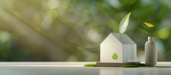 green house model with a leaf shaped roof stands on the table