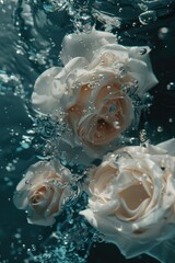 Aufkleber - A bouquet of colorful flowers floats peacefully on the water's surface