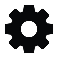 Poster - Black and white gear icon illustration. Vector illustration