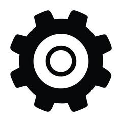 Poster - Black and white gear icon on a white background. Vector illustration