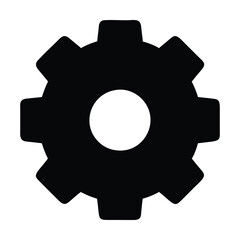 Poster - Black and white gear icon on white background. Vector illustration