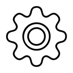Wall Mural - black and white line art illustration of a gear. vector illustration