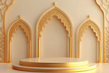 Wall Mural - 3D Eid Mubarak Design. Banner for islamic banner festivity like eid al adha, fitr, ramadhan, etc.