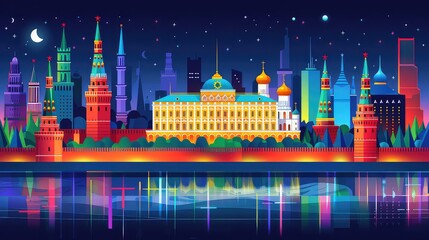  Illustration Of Russian Landmarks. Generative AI