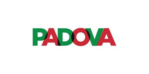 Wall Mural - Padova in the Italia emblem. The design features a geometric style, vector illustration with bold typography in a modern font. The graphic slogan lettering.