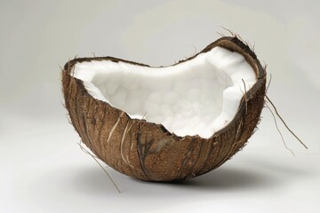 A halved coconut