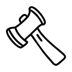 Wall Mural - black and white line drawing of a hammer. vector illustration