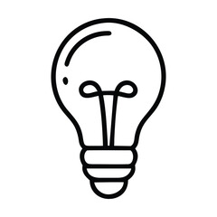Wall Mural - simple black and white line drawing of a light bulb. vector illustration