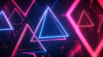 Digital Dazzle: Neon Triangles and Sleek Background Designs