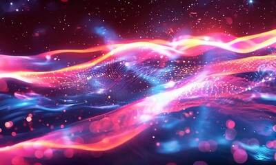 Aufkleber - Abstract Glow Waves
