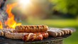 © AI Studio - Close-Up Grilling Sausages & Hot Dogs - Game Day BBQ