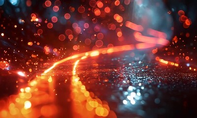 Poster - Abstract Light Trails and Bokeh