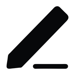 Poster - Black and white pencil icon with underline. Vector illustration