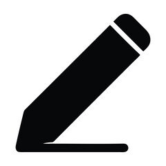 Fototapete - Black and white pencil icon drawing. Vector illustration