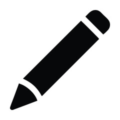 Poster - Black and white pencil icon. Vector illustration