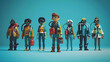 © Daniel - illustration of a divers group of people standing on blue background