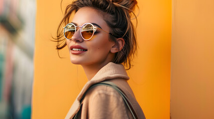 The stylish woman in sunglasses