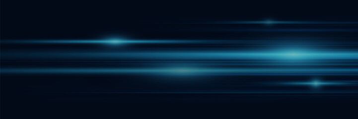 Wall Mural - Abstract blue light lines. Light beam technology.