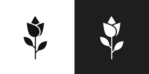 Wall Mural - Flower tulip icon logo set vector