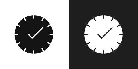 Time check icon logo set vector