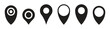© CLton - Flat style of location pin icon. Map pin place marker. Map marker pointer icon set. GPS location symbol collection.