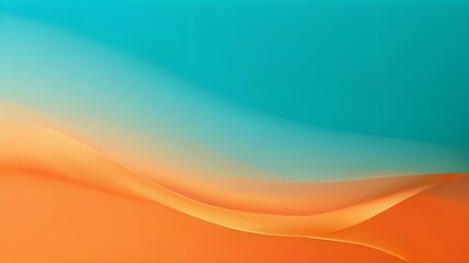 Wall Mural - Grainy teal orange dark gradient wave background abstract vibrant retro style noise texture banner design copy space