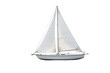 © Usama - A White Sailboat Glides Gracefully Across Calm Waters on a White or Clear Surface PNG Transparent Background
