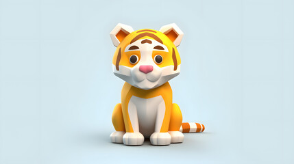 Wall Mural - Tiger 3d cartoon style