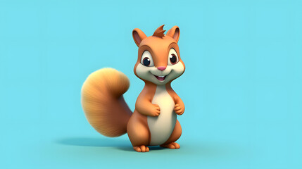 Wall Mural - Squirrel 3d cartoon style