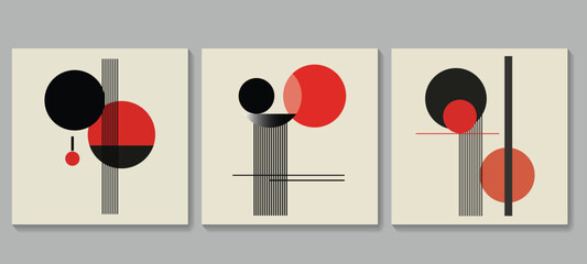 Poster - Abstract geometric background design collection for wall decoration, postcard or brochure cover design. Minimalist geometric design with simple shapes and elements. Modern artistic vector