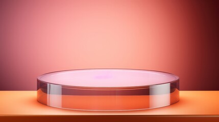 Sticker - Glass Podium on Orange Background